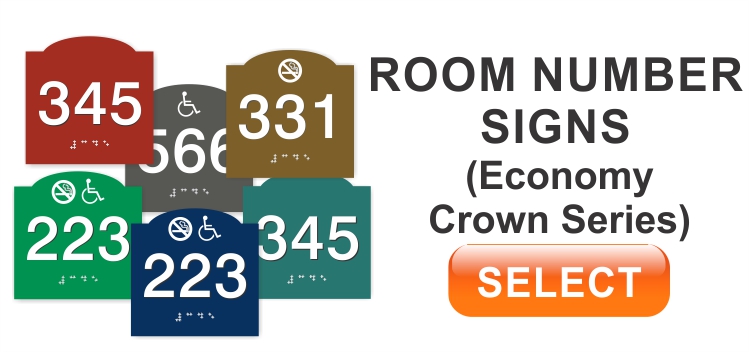 Tactile ADA Room Number Signs with braille